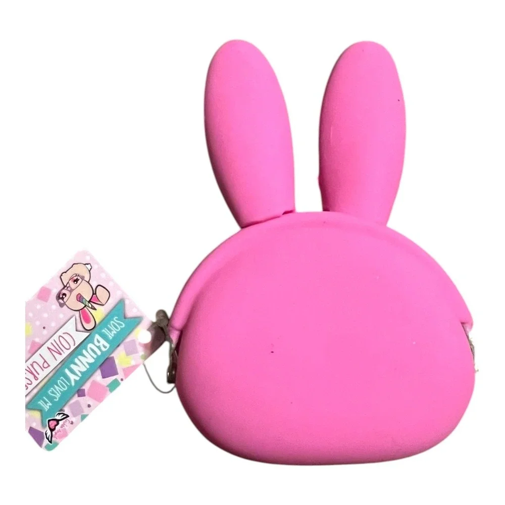 Fashion Angels Bunny Coin Purse Kids OS Pink Brand New Silicone Rabbit Kawaii